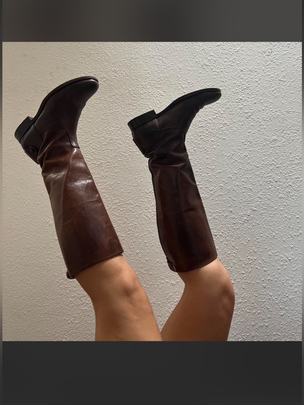 FRYE Knee-High Leather Boots in Dark Brown - Women